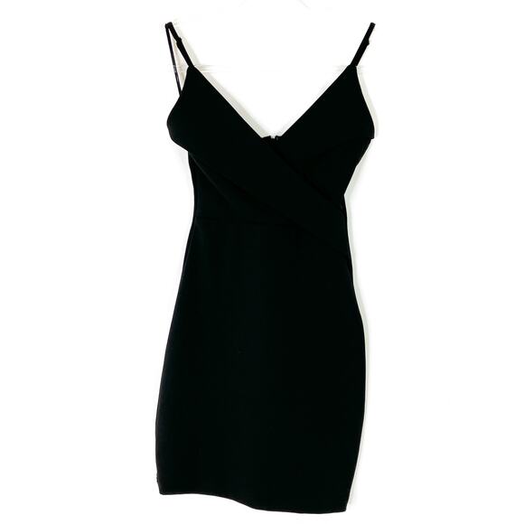 Lulus | Little Black Dress Foldover Neckline Short Mini Polyester Womens XS - Picture 1 of 6